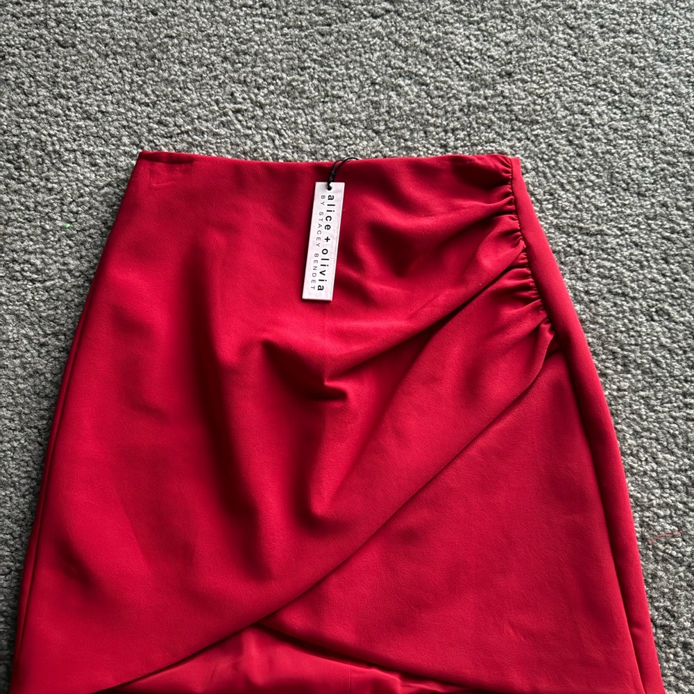 Alice + Olivia Vibrant Red Mini Skirt